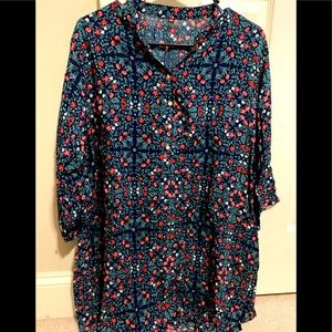 Flowery Half-Sleeve Blouse